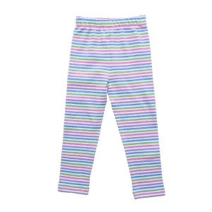 Straight Leggings -Lavender Multi Stripe