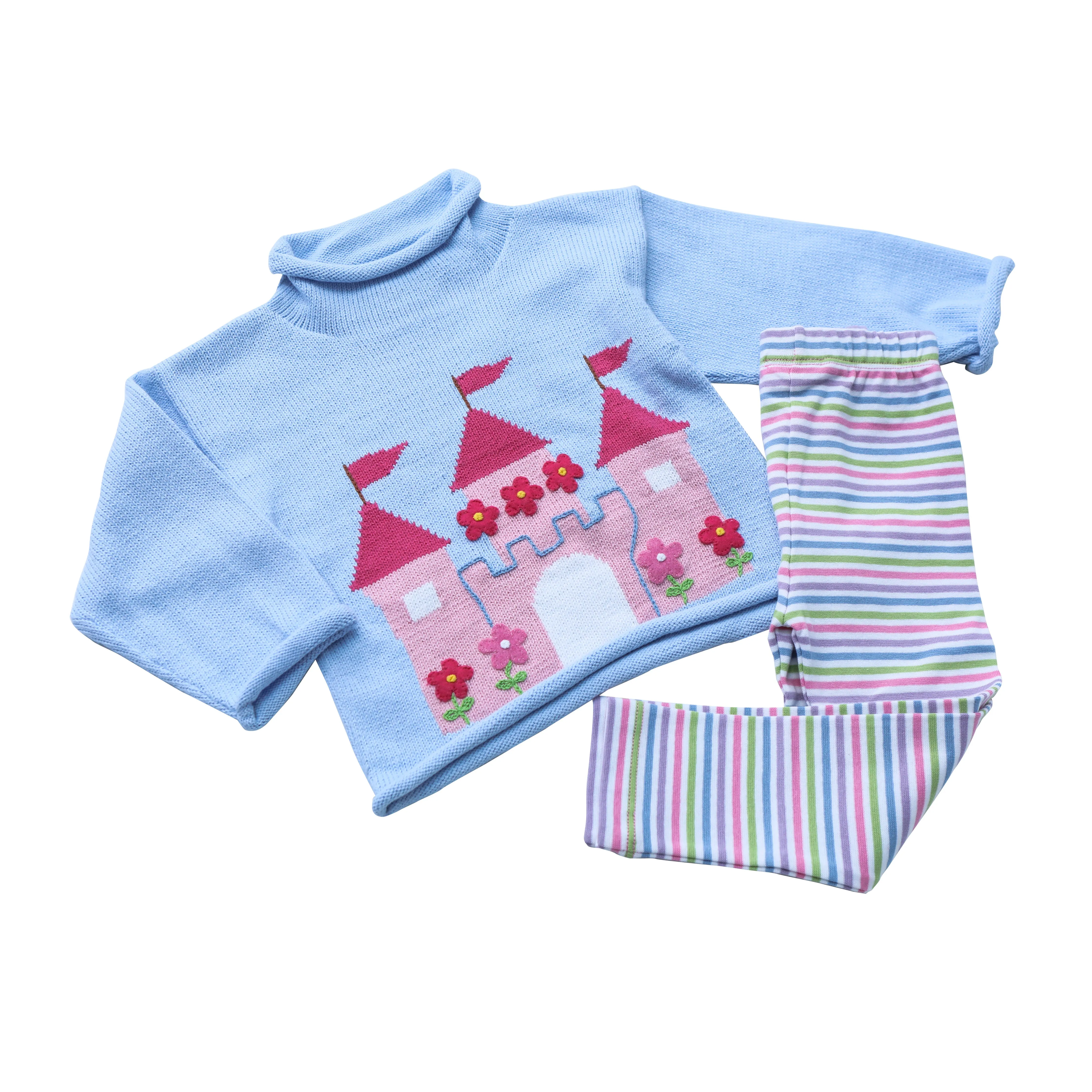 Straight Leggings -Lavender Multi Stripe