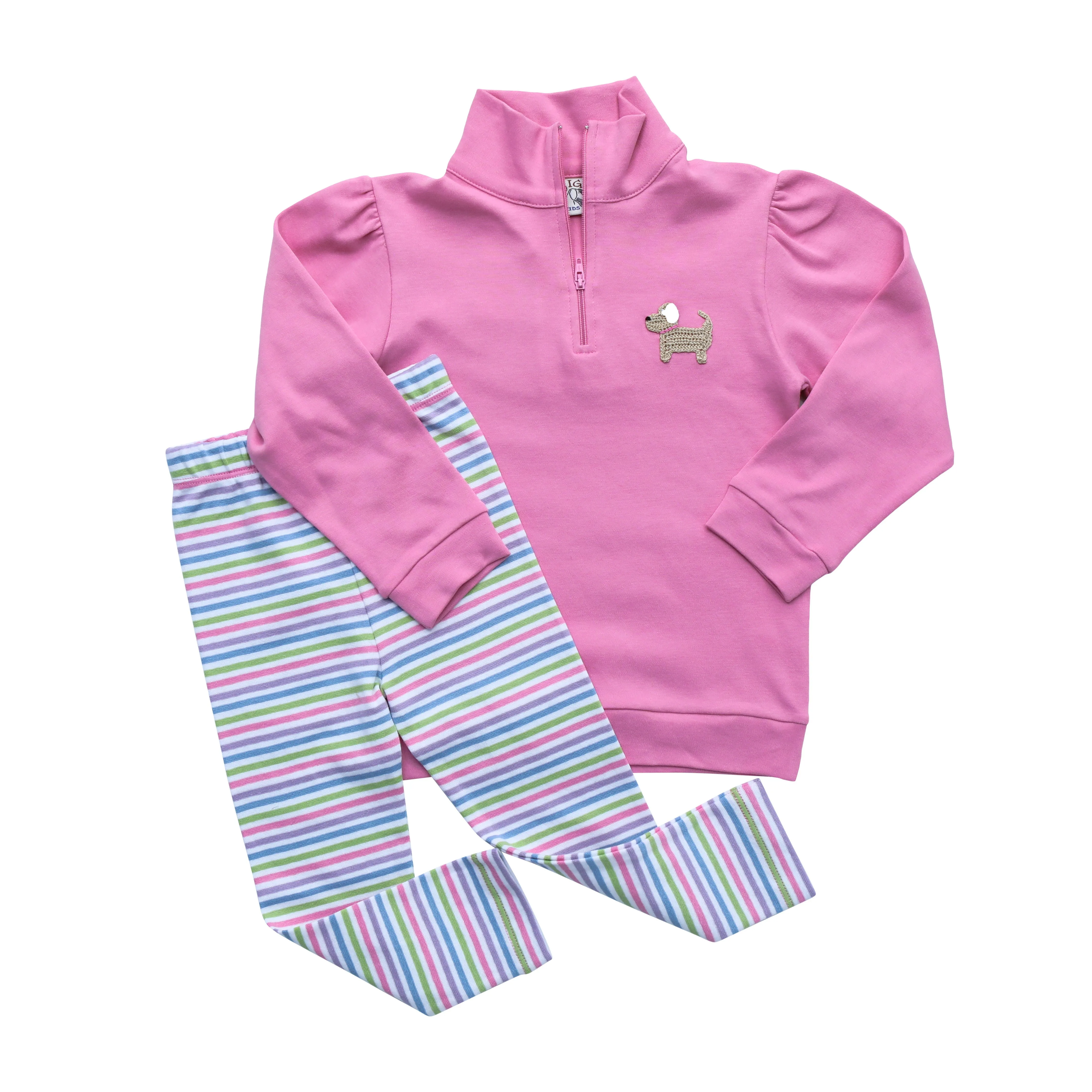 Straight Leggings -Lavender Multi Stripe