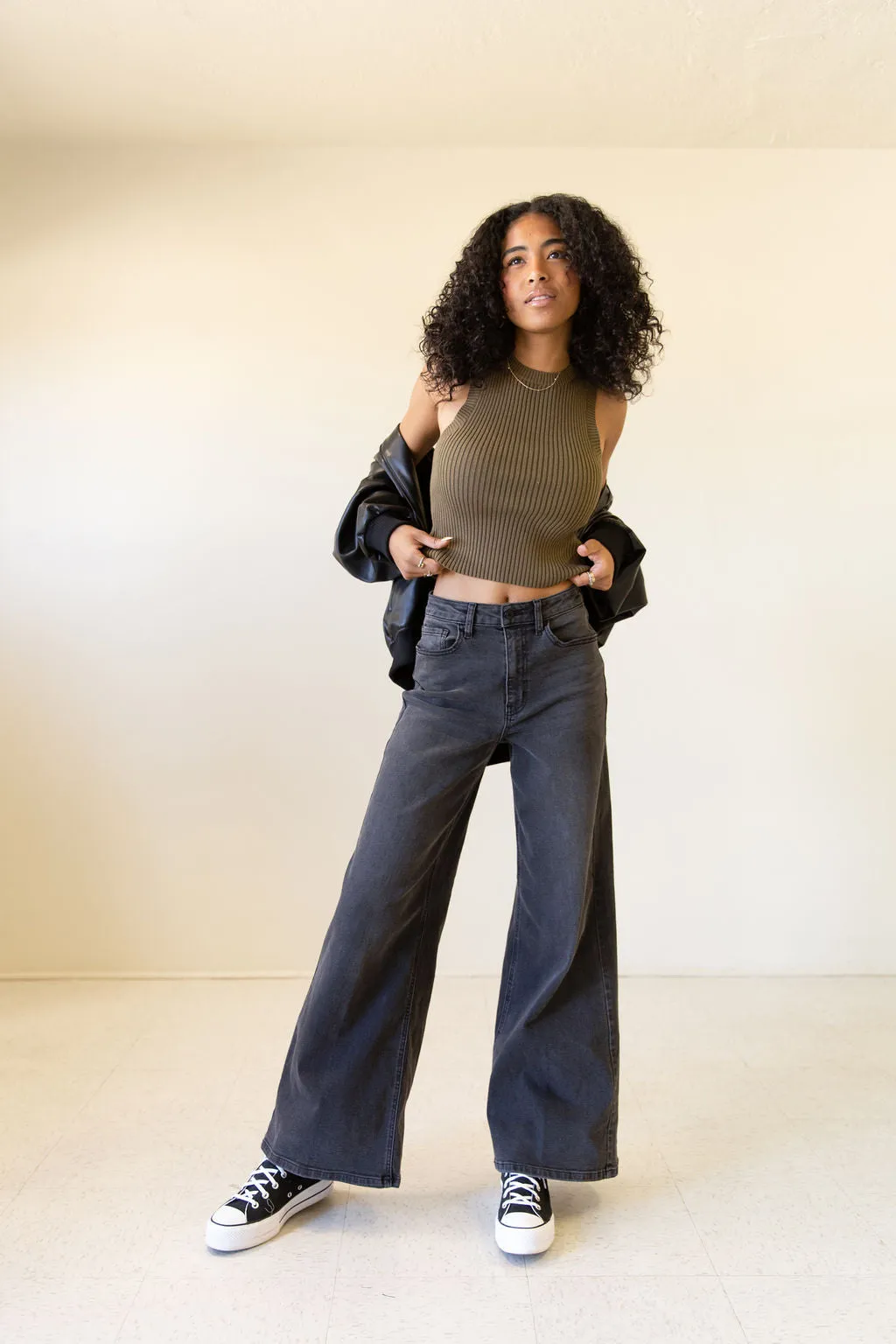 The Olivine High Rise Wide Leg Jeans by Nectar Premium Denim