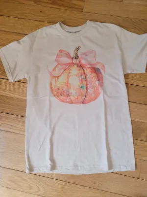 Tops - Pumpkin w/Pink Bow