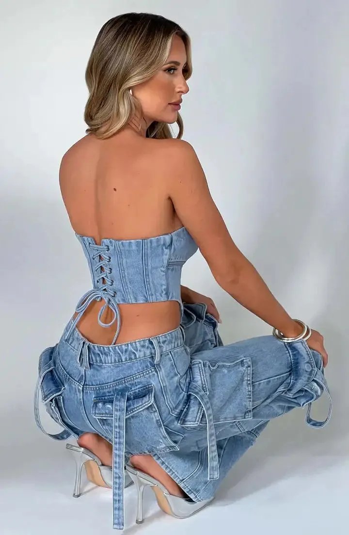 Trendy Women’s Cargo Denim Jeans - Perfect for Casual & Stylish Looks