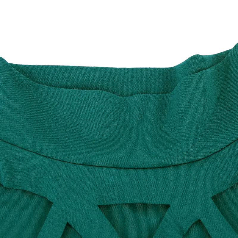 VenusFox Turtle Neck Sexy Skinny Cut Off Black Mini Bodycon Hollow Out Mesh Slim Dresses Club Dress