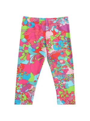 Versace   Flowers print cotton jersey leggings 