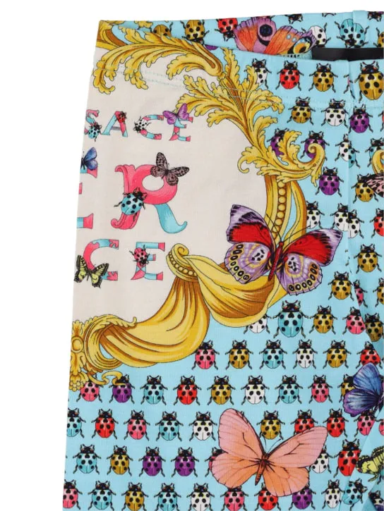 Versace   Printed cotton leggings 