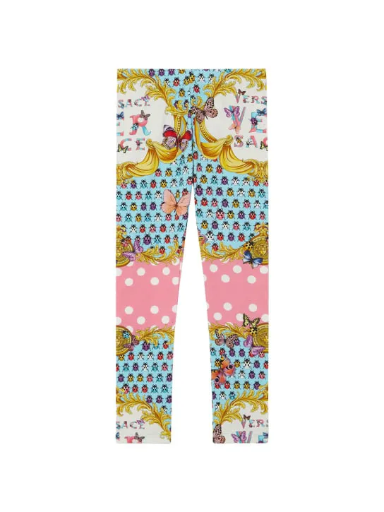 Versace   Printed cotton leggings 
