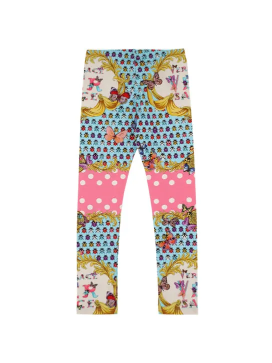 Versace   Printed cotton leggings 