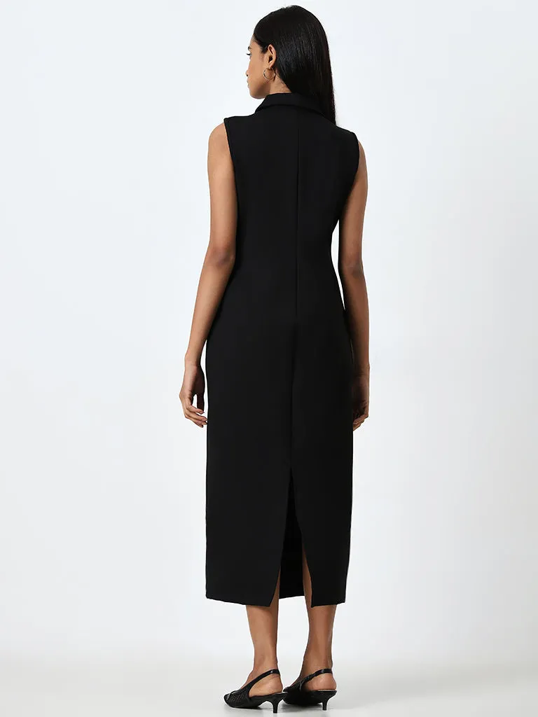 Wardrobe Black Solid Bodycon Dress