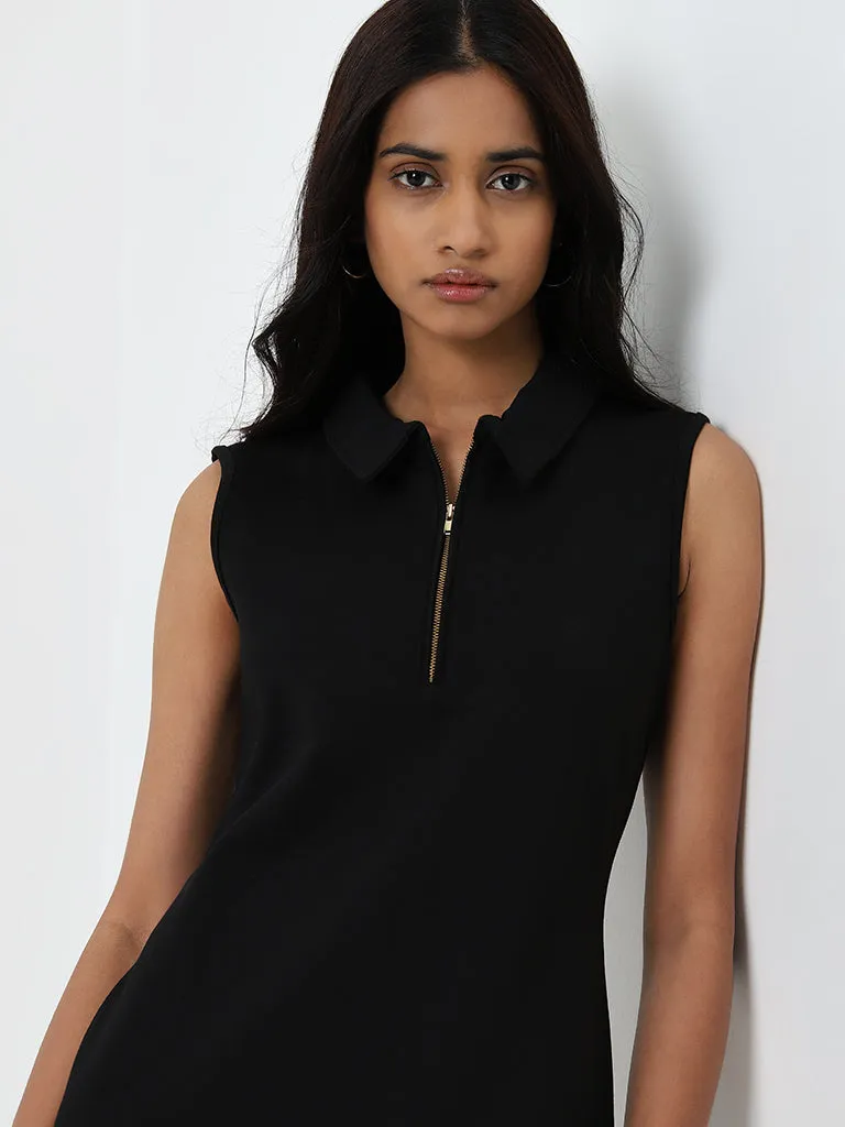 Wardrobe Black Solid Bodycon Dress