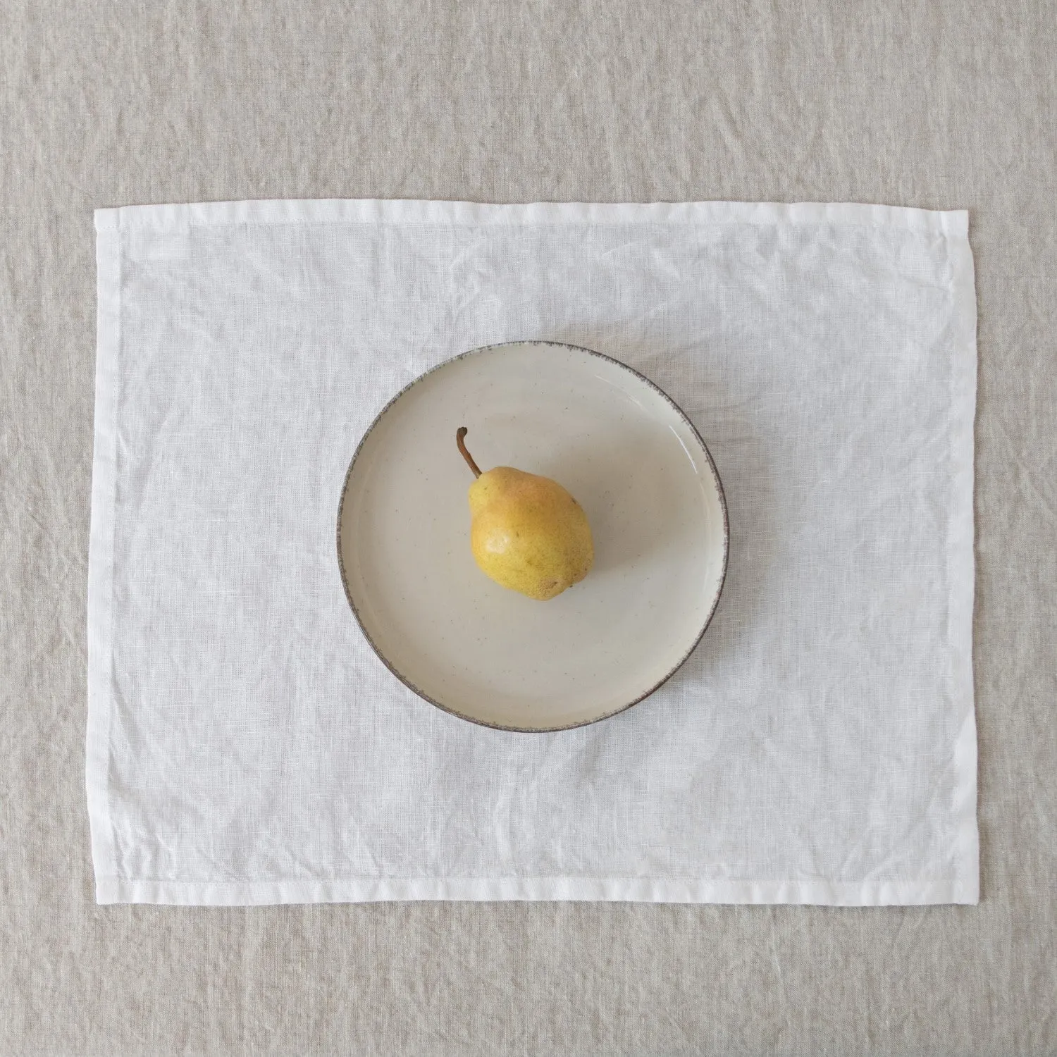 White Lightweight Linen Placemat