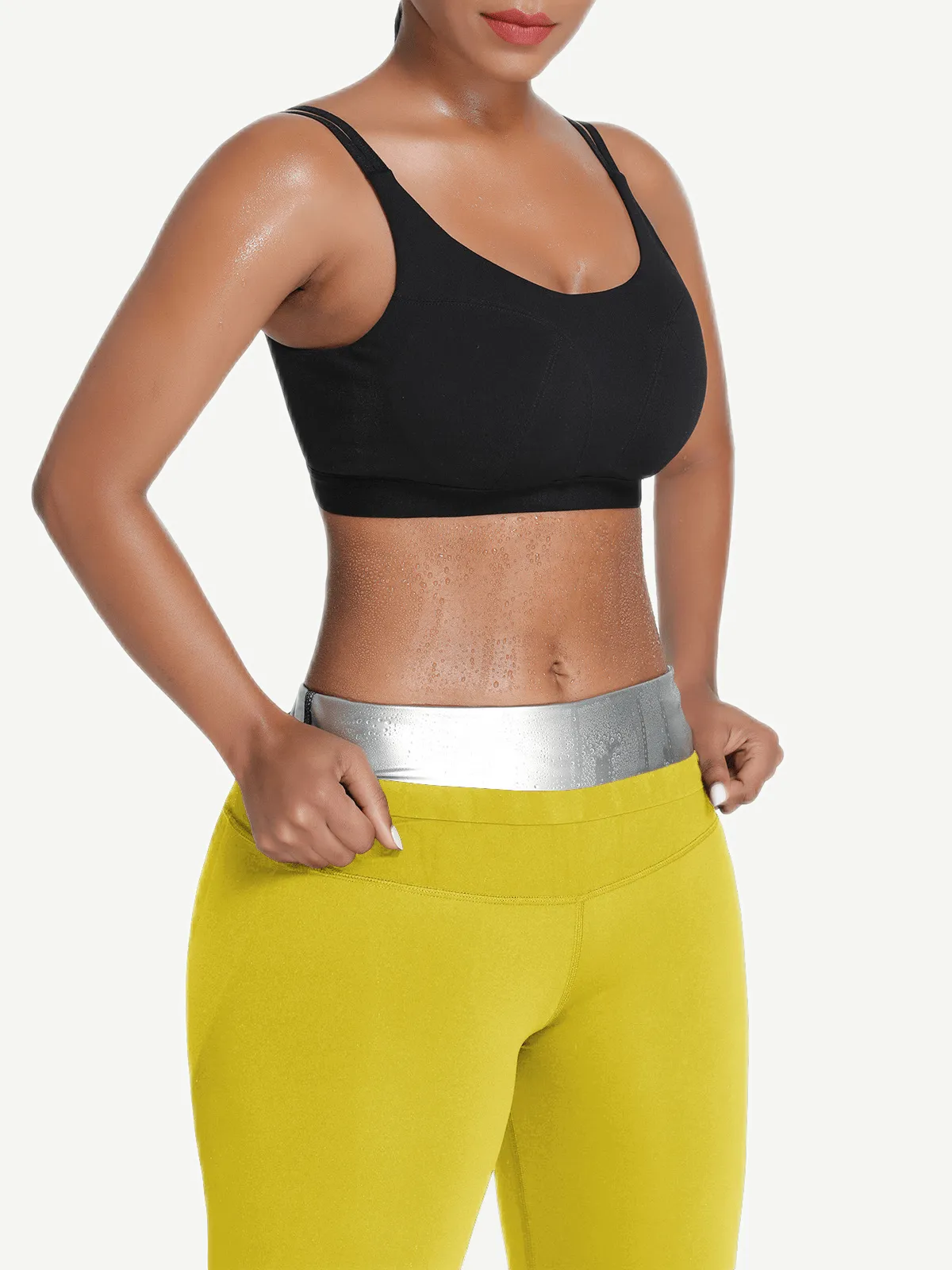 Wholesale Silver Film Leggings Hot Sauna Tummy Trimmer Pants