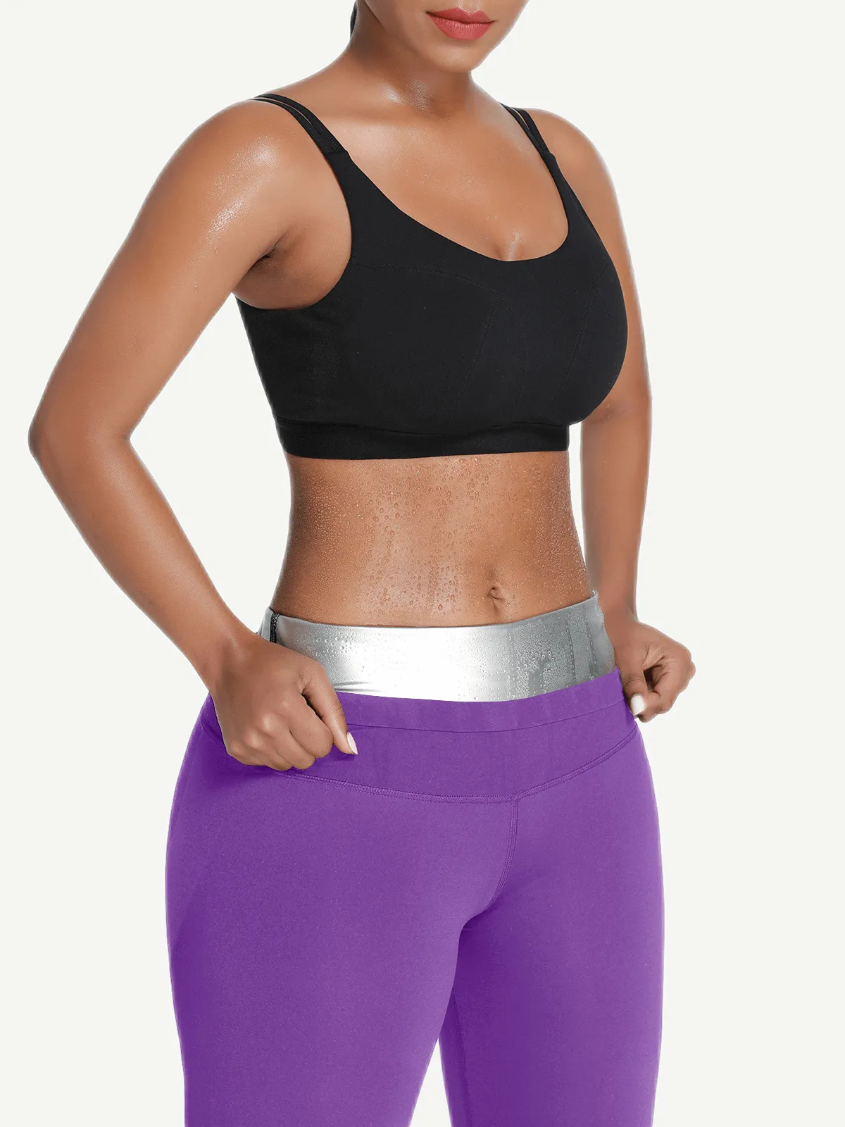 Wholesale Silver Film Leggings Hot Sauna Tummy Trimmer Pants