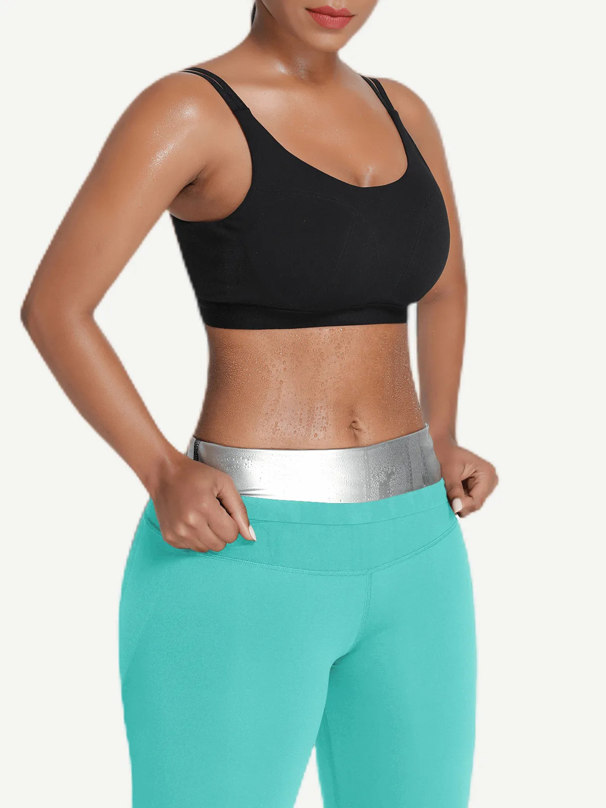 Wholesale Silver Film Leggings Hot Sauna Tummy Trimmer Pants
