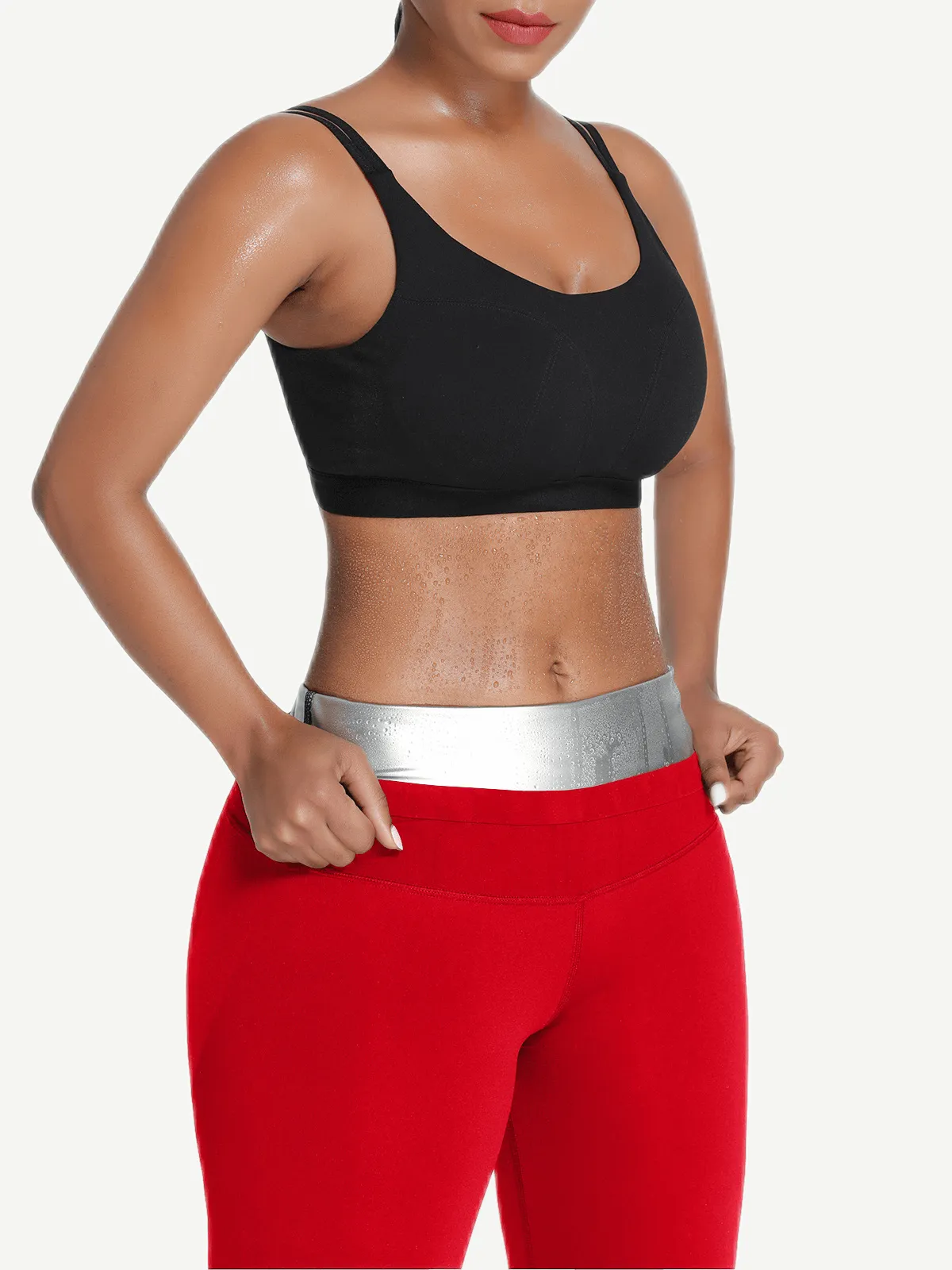 Wholesale Silver Film Leggings Hot Sauna Tummy Trimmer Pants