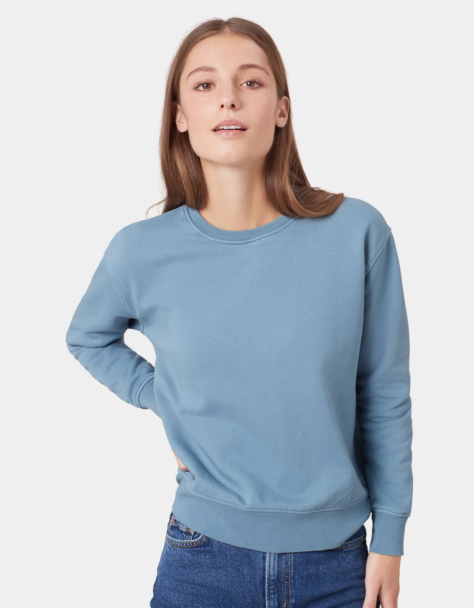 Women Classic Organic Crew - Optical White