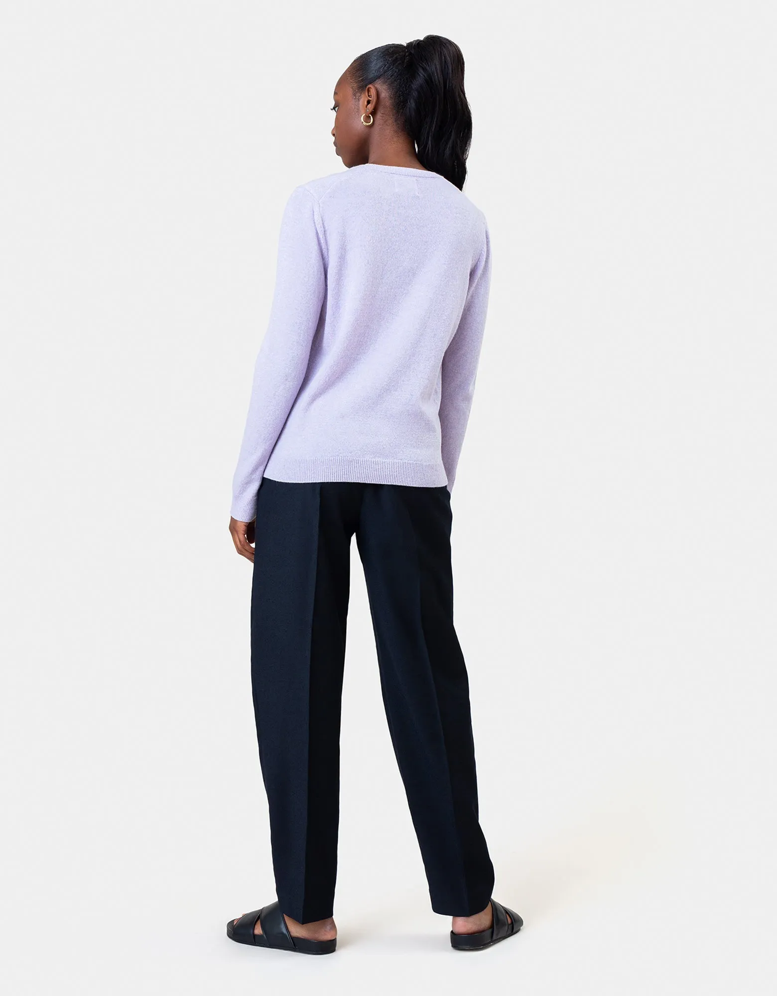 Women Light Merino Wool Crew - Marine Blue