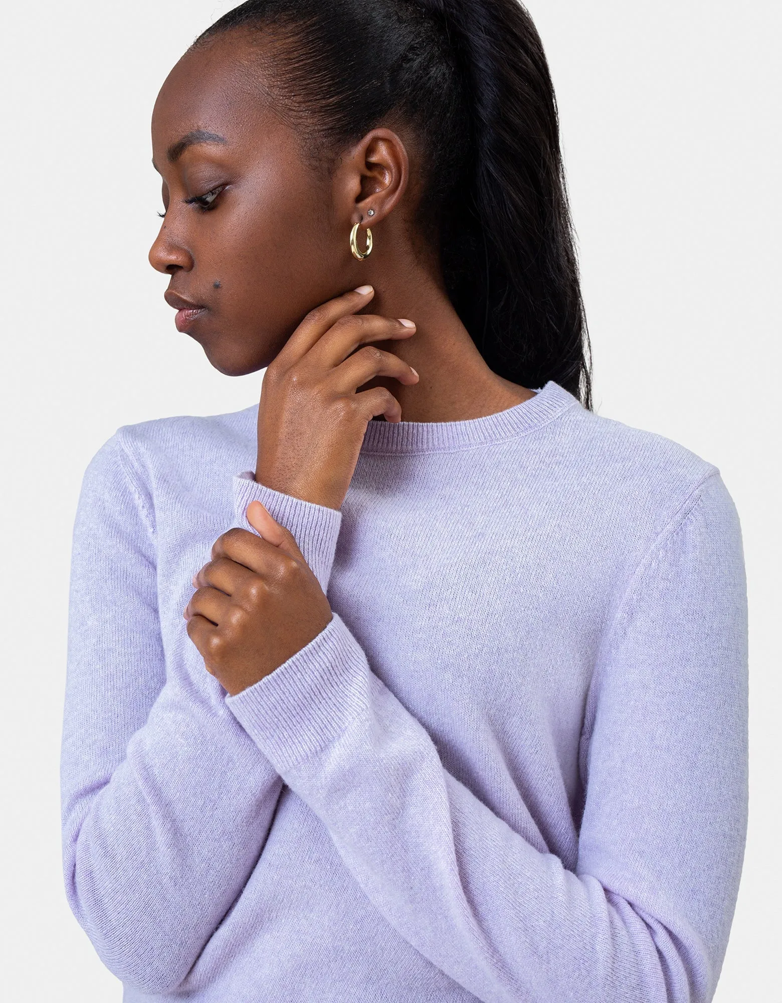 Women Light Merino Wool Crew - Marine Blue