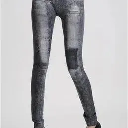 Women New Fashion Classic Stretchy Slim Leggings Sexy Imitation Jean Skinny Jeggings Big Size Chic Comfort Pants