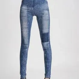 Women New Fashion Classic Stretchy Slim Leggings Sexy Imitation Jean Skinny Jeggings Big Size Chic Comfort Pants