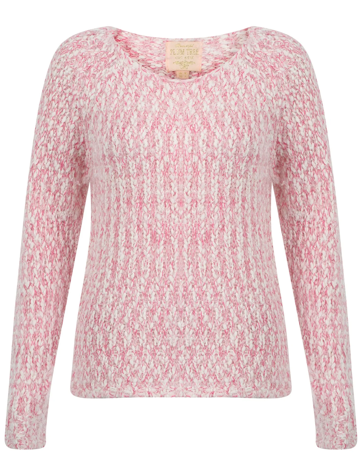 Womens Plum Tree Passion Flower Jumper in Pale Blush and Raspberry Rose twist