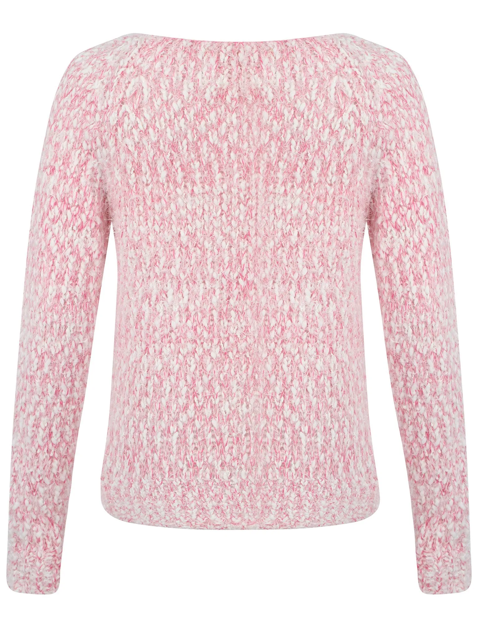 Womens Plum Tree Passion Flower Jumper in Pale Blush and Raspberry Rose twist