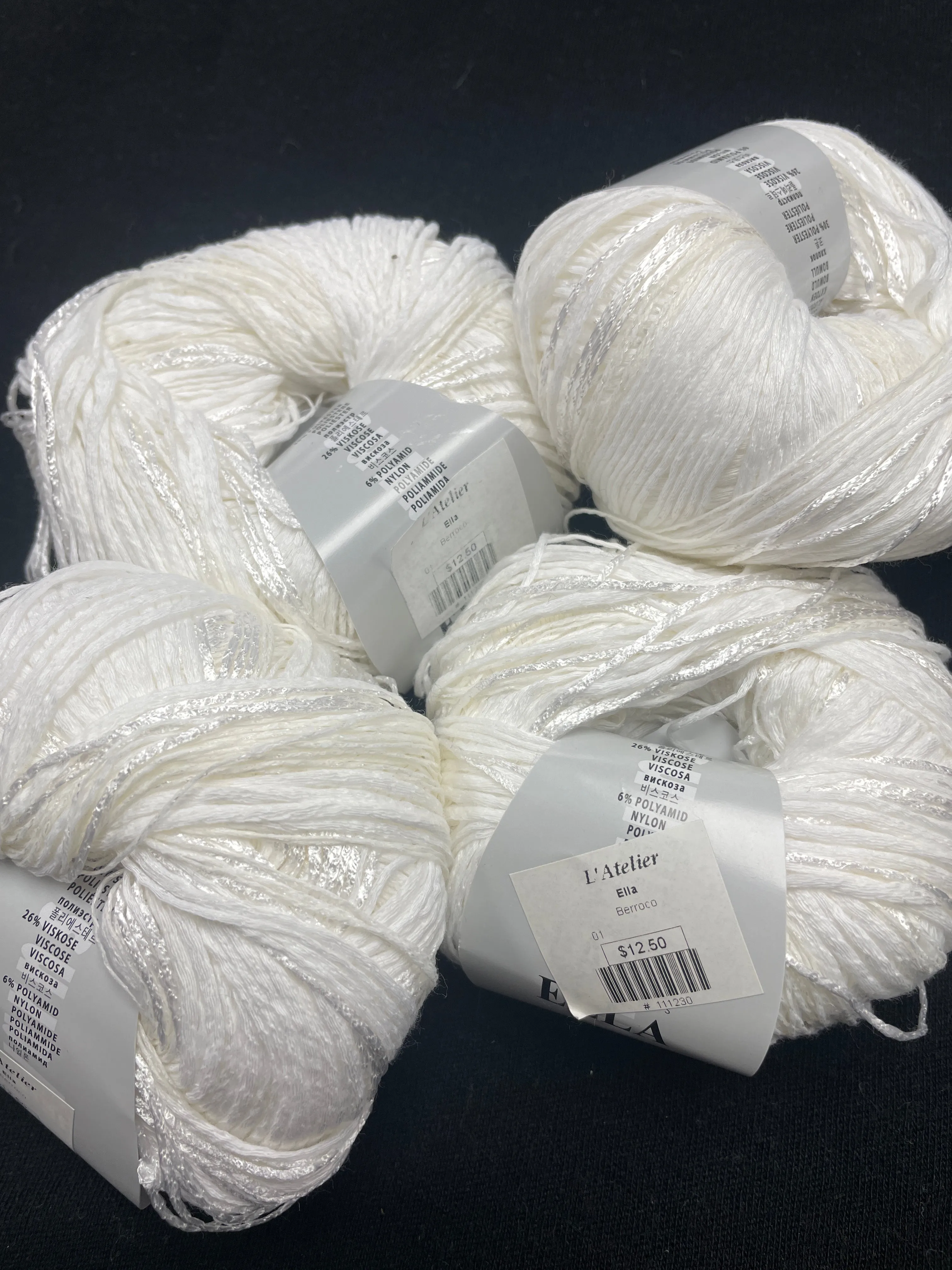 Yarn Polyester/Viscose/Nylon Blend - White