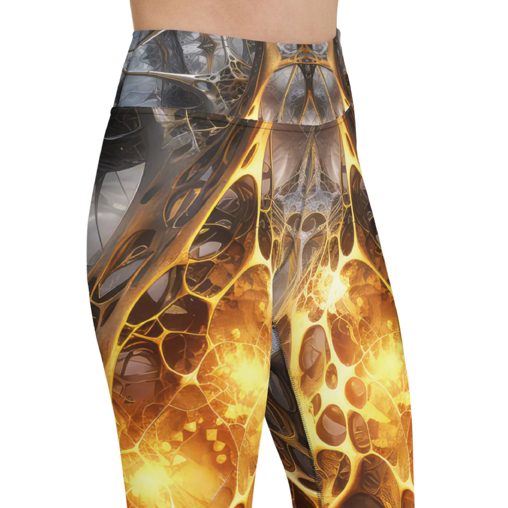 Yoga Capri Leggings Metal Neurons