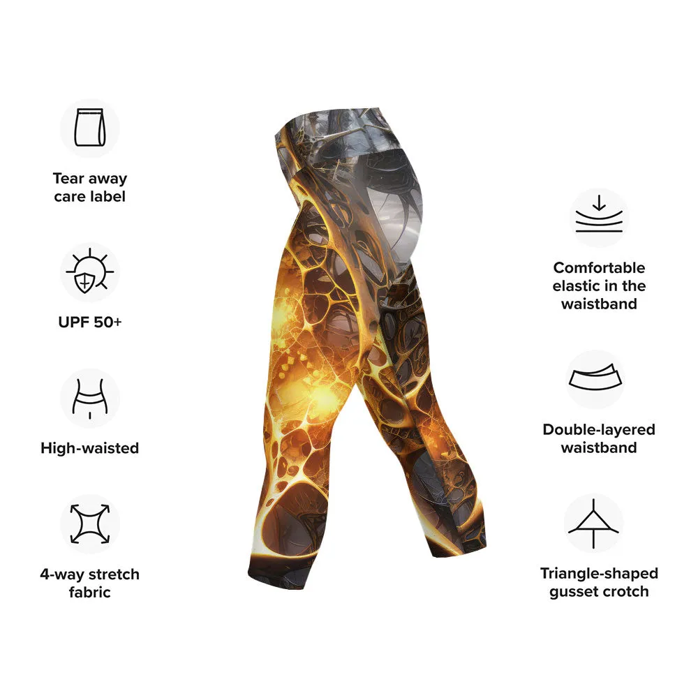 Yoga Capri Leggings Metal Neurons
